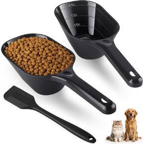 Dog Food Scoop Set with Silicone Can Scraper, 2 Measuring Cups for Pets in Kuwait