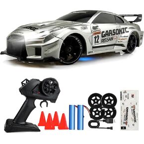 RC Drift Car,1:24 Scale RC Car with LED Lights Drifting Tires＆Two Batteries in Kuwait
