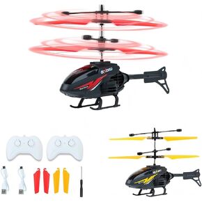 RC Helicopter for Kids, Remote Control Toy,Gesture Sensing Indoor Flying Helicopter with 10Mins Flight,RC Airplane for Kids with Light,Birthday Gifts for Boys and Girls（Red+Yellow in Kuwait
