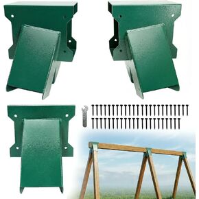 A-Frame Swing Brackets, 4x4 Base 4 Pcs (Inner Size 3.6"x3.6") - Heavy Duty Swing Support for Wood and Concrete Floor, Corrosion-Resistant Metal Powder Coated in Kuwait