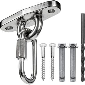 Of2 Heavy Swing Hangers Stainless Steel 304 Rust-Proof Playground Porch Yoga seat Hanger Swing Hammock Chair Suspension kit Indoor and Outdoor 2000 pounds Capacity 2 carabiners in Kuwait