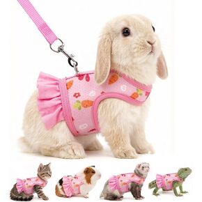 Bunny Harness & Leash Set, Mesh Vest for Small Pets Orange M Walking Gear in Kuwait