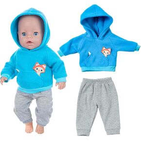 Baby Doll Clothes for 18 Inch Dolls, 2-Piece Hoodies & Pants Outfits in Kuwait