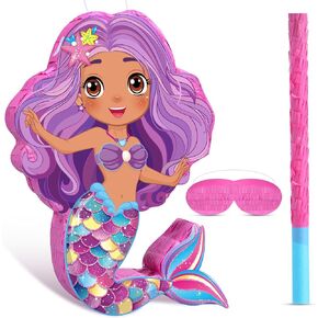 Mermaid Piñata Bundle, 18.9 Inch with Blindfold Bat in Kuwait