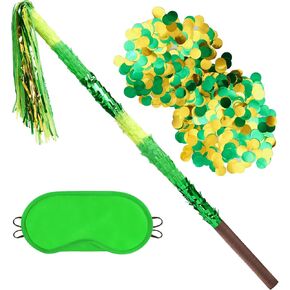 WERNNSAI 30-inch Rainbow Piñata Stick with Blindfold & Confetti - Extended Large Piñata Stick Set Stuffers Fillers for Kids Birthday Party Supplies Mexican Star Theme Party Favor in Kuwait
