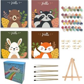 Jethami 4 Pack Easy Animals Paint By Numbers Kit for Kids Ages 6-8-12 in Kuwait