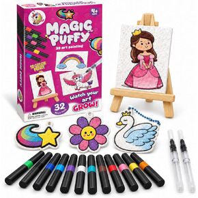Hugrow Magic Puffy Paint Kit for Kids, 32 Foam Pieces, 3D Mess Free Craft in Kuwait