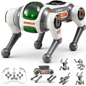 Smart Robot Dog for Kids - Interactive STEM Pet Puppy Robotic Toy with Voice & 2.4 GHz Remote Control, 30+ Actions & Programmable Play, 30m Range, Durable & Safe for Age 3+ Birthday Gifts in Kuwait