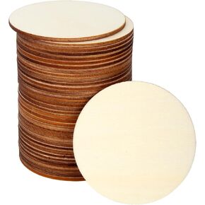 Blisstime Unfinished Wood Circles for Crafts, Wood Rounds for Crafts, Round Discs for Painting, Writing, DIY Supplies, Engraving and Carving, Home Decorations (3" 36 Pcs) in Saudi Arabia