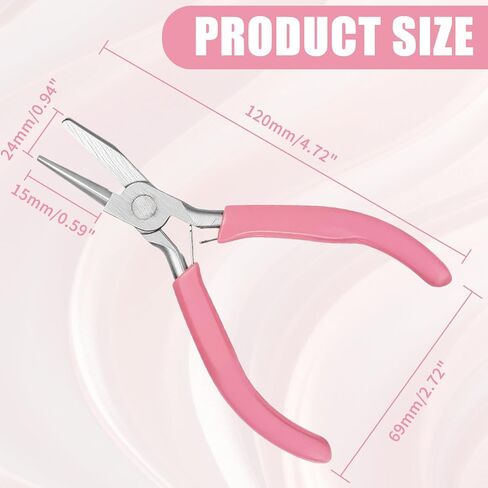 5 Inch Concave Round Nose Plier, Carbon Steel Jewelry Plier with Non-Slip Handle for Wire Looping Bending and DIY Jewelry Making, Pink in Saudi Arabia