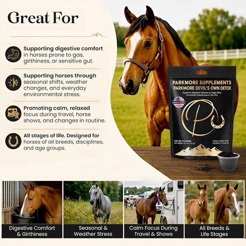 Parkmore Horse Detox & Gut Support Supplement with Steam-Activated Charcoal in Kuwait