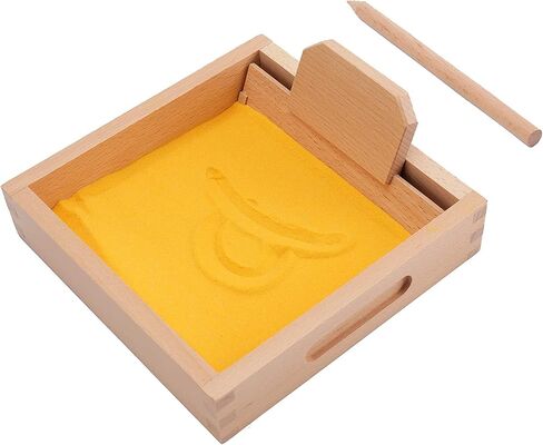 Montessori Letter Formation Sand Tray, Wooden Sand Trays with Pen for Kids Writing Letters and Numbers, Sensory Writing Practice for Preschool Classroom, Kindergarten Learning Tools in Kuwait