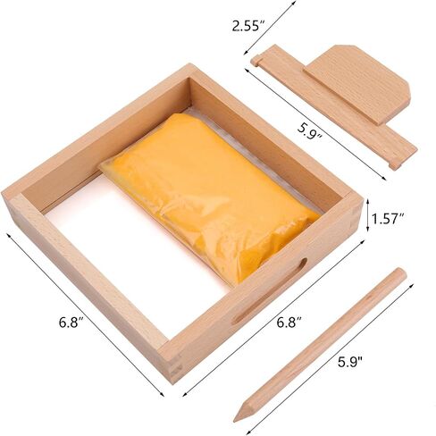 Montessori Letter Formation Sand Tray, Wooden Sand Trays with Pen for Kids Writing Letters and Numbers, Sensory Writing Practice for Preschool Classroom, Kindergarten Learning Tools in Kuwait