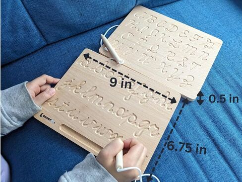 Cursive Montessori Alphabet Tracing Board | Alphabet Letters | ABC Tracing | Uppercase+Lowercase Reversible in Kuwait
