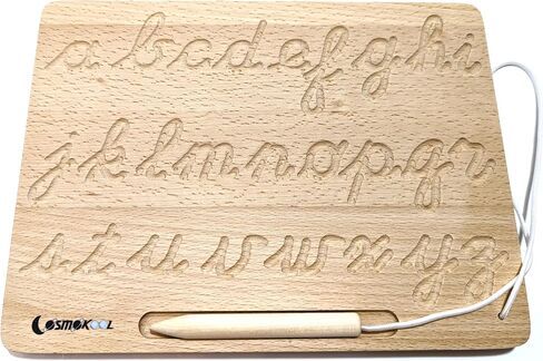 Cursive Montessori Alphabet Tracing Board | Alphabet Letters | ABC Tracing | Uppercase+Lowercase Reversible in Kuwait