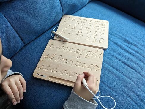 Cursive Montessori Alphabet Tracing Board | Alphabet Letters | ABC Tracing | Uppercase+Lowercase Reversible in Kuwait