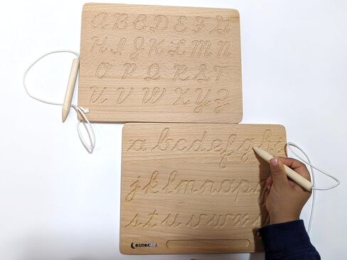 Cursive Montessori Alphabet Tracing Board | Alphabet Letters | ABC Tracing | Uppercase+Lowercase Reversible in Kuwait
