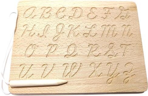 Cursive Montessori Alphabet Tracing Board | Alphabet Letters | ABC Tracing | Uppercase+Lowercase Reversible in Kuwait