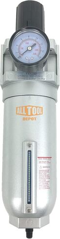 3/4" NPT HEAVY DUTY Compressed Air In Line Filter Regulator Combo Piggyback, Metal Bowl, 5 Micron Element, Adjustable From 7 to 175 PSI (AUTO DRAIN) in Kuwait