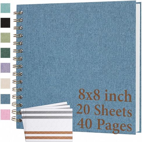 Scrapbook Album 8x8 Inch Linen Cover 40 Pages Beige in Kuwait