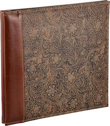 Pioneer 12 Inch by 12 Inch Postbound Embossed Sewn Leatherette Cover Memory Book, Brown in Kuwait