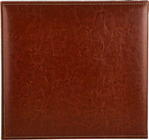 Pioneer 12 Inch by 12 Inch Postbound Embossed Sewn Leatherette Cover Memory Book, Brown in Kuwait