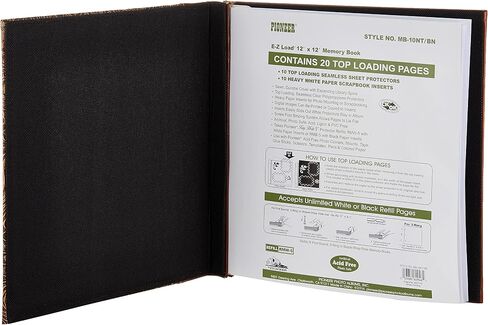 Pioneer 12 Inch by 12 Inch Postbound Embossed Sewn Leatherette Cover Memory Book, Brown in Kuwait