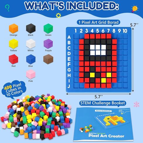 STEM Toys Pixel Art Kit for Kids 5+ Year Old STEM Kit Gift Girls & Boys Toy in Kuwait