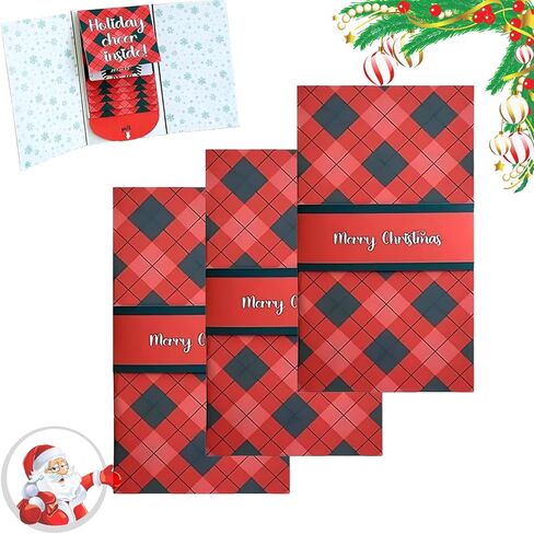 Christmas Stocking Stuffer 6Pcs Handmade Waterfall Christ-mas Gift Card Booklet, Money Envelopes for Cash, Pull-out Design Merry ChristmasCards DIY Giftcard Booklet, Holiday Party Card Book Supplies in Saudi Arabia