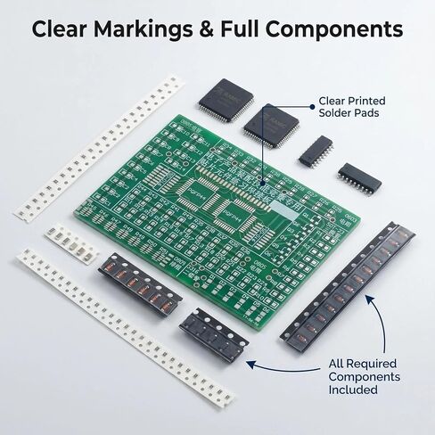 [2 Pack] SMD Soldering Practice Kit, SMT Components Solder Training Kits for Electronics, PCB Board Soldering Practice for Beginners and Adults, DIY Electronic Project in Saudi Arabia