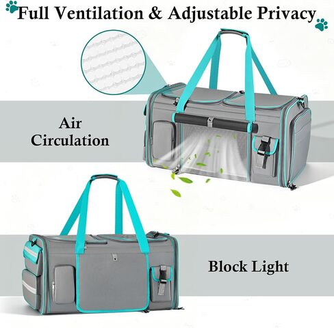 Keaber Cat Carrier for 2 Cats with Expandable Space & Litter Box, Gray in Kuwait
