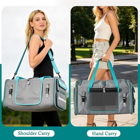 Keaber Cat Carrier for 2 Cats with Expandable Space & Litter Box, Gray in Kuwait