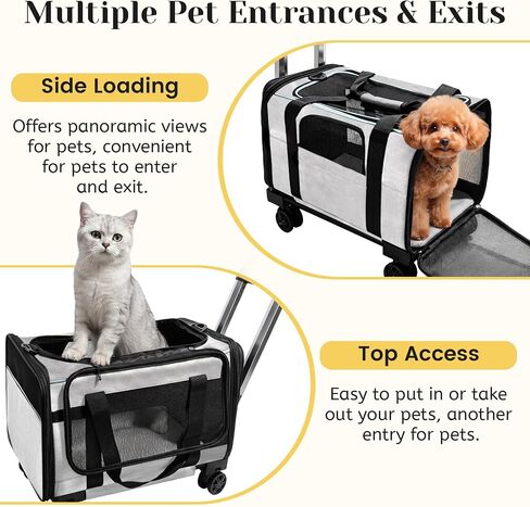 Airline Approved Travel Soft-Sided Carrier with Wheels for Small Pets in Kuwait