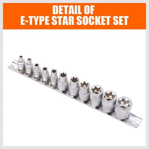 HORUSDY Torx Socket Set | 34-Piece Torx Bit Socket Set | S2 Steel Socket | Solid Star & Tamper Proof | T6 ~ T70 in Kuwait