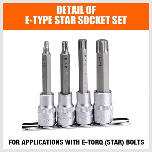 HORUSDY Torx Socket Set | 34-Piece Torx Bit Socket Set | S2 Steel Socket | Solid Star & Tamper Proof | T6 ~ T70 in Kuwait