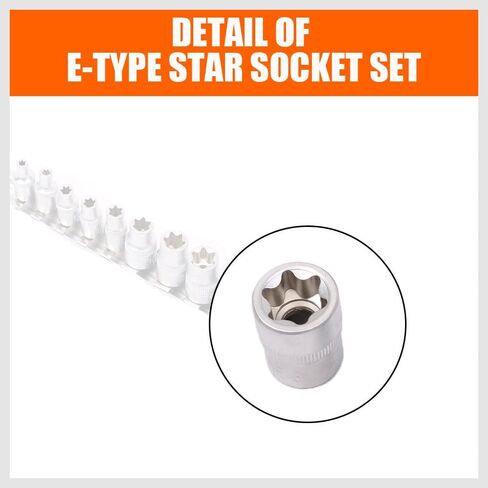 HORUSDY Torx Socket Set | 34-Piece Torx Bit Socket Set | S2 Steel Socket | Solid Star & Tamper Proof | T6 ~ T70 in Kuwait