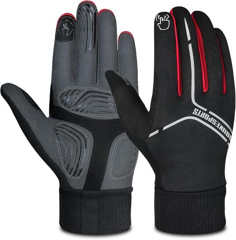 Souke Sports Winter Cycling Gloves Men Women, Touch Screen Padded Bike Glove Water Resistant Windproof Warm Anti-Slip for Running, Biking, Workout in Kuwait