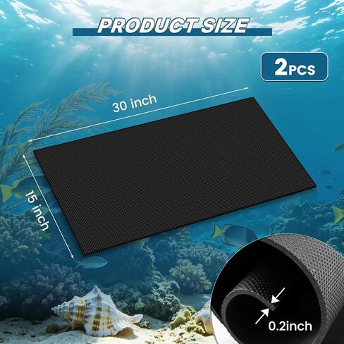 15 x 30 x 0.2 Inches Aquarium Leveling Mat, 2PCS Neoprene Non-Slip Shockproof Fish Tank Pad Waterproof Textured Surface for Uneven Surfaces Durable Fish Tank Mat with Easy-Cut Edges in Kuwait