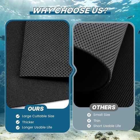 15 x 30 x 0.2 Inches Aquarium Leveling Mat, 2PCS Neoprene Non-Slip Shockproof Fish Tank Pad Waterproof Textured Surface for Uneven Surfaces Durable Fish Tank Mat with Easy-Cut Edges in Kuwait