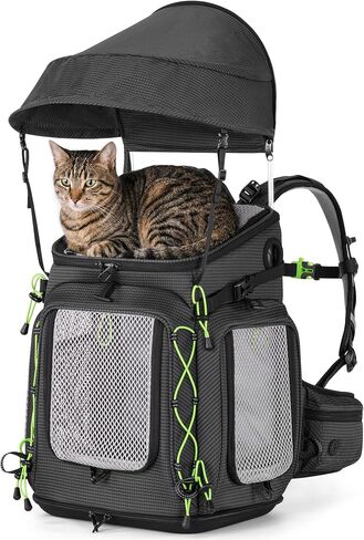 Pecute Cat Backpack Carrier,Pet Carrier Backpack for Hiking,Ergonomic,Blue in Kuwait