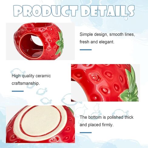 Ceramic Strawberry Aquarium Cave Double Hole Aquarium Hideout in Kuwait