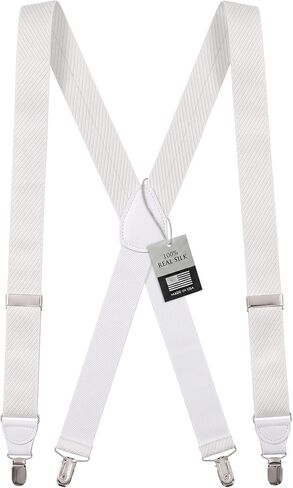 HOLD'EM 100% Silk Suspenders for Men Clip End Dress Tuxedo Suspender Made in USA in Kuwait