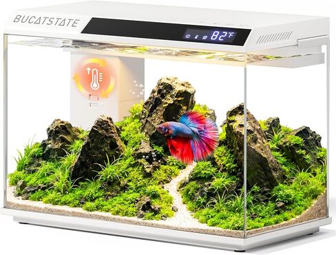 BUCATSTATE 2.6 Gallon Small Fish Tank, 3 Stage Filtration Aquarium (White) in Saudi Arabia