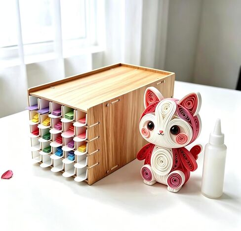 HHCLBYFA Quilling Paper Strip Organizer, 25-Slots Storage Holder for 2/3/5/7/10mm Quilling Paper Strip in Kuwait