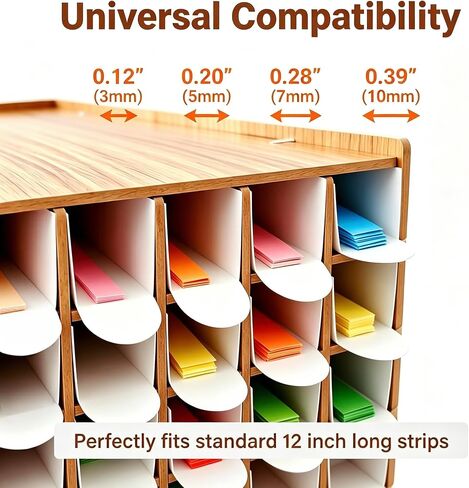 HHCLBYFA Quilling Paper Strip Organizer, 25-Slots Storage Holder for 2/3/5/7/10mm Quilling Paper Strip in Kuwait
