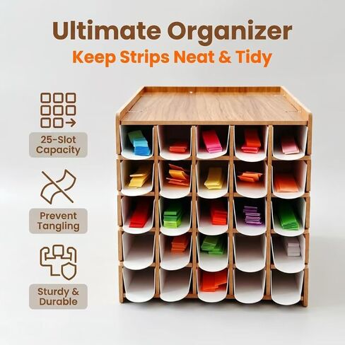 HHCLBYFA Quilling Paper Strip Organizer, 25-Slots Storage Holder for 2/3/5/7/10mm Quilling Paper Strip in Kuwait