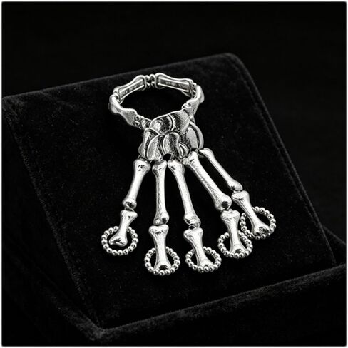 Cathercing Halloween Horror Hand Finger Bone Punk Bracelet for Women Men Kids Chic Unique Jewelry Accessories Prom Party (black) in Kuwait