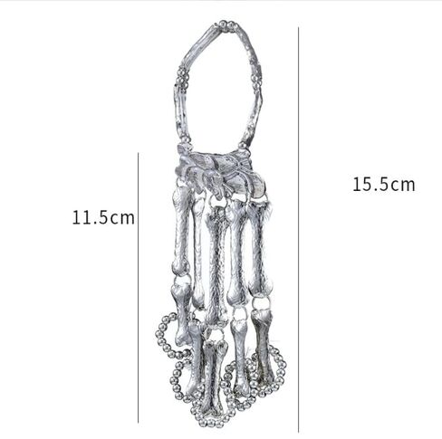 Cathercing Halloween Horror Hand Finger Bone Punk Bracelet for Women Men Kids Chic Unique Jewelry Accessories Prom Party (black) in Kuwait