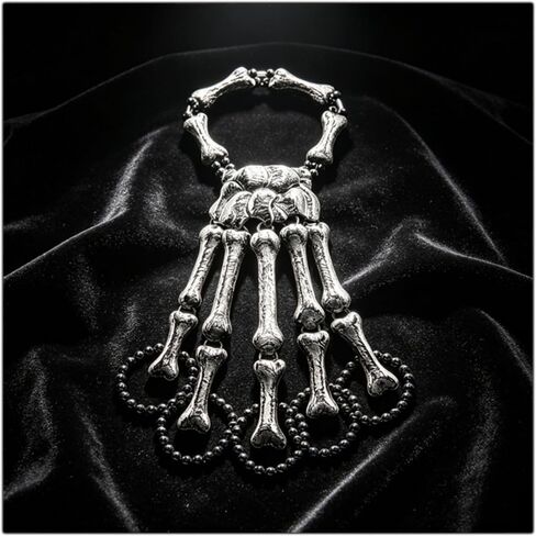 Cathercing Halloween Horror Hand Finger Bone Punk Bracelet for Women Men Kids Chic Unique Jewelry Accessories Prom Party (black) in Kuwait