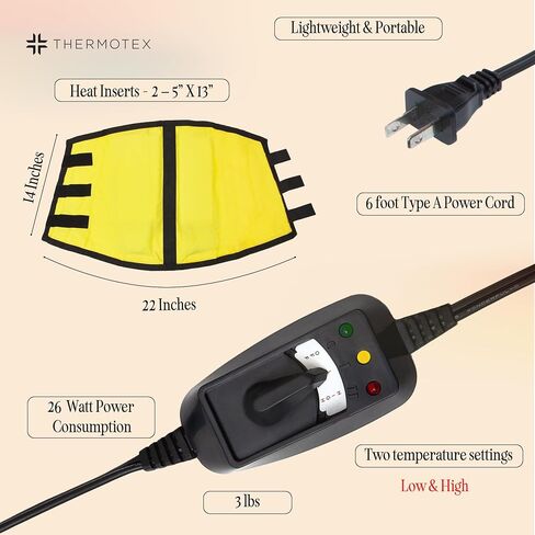 Thermotex Equine Neck Far Infrared Heating Pad, 2 Far Infrared Inserts in Kuwait